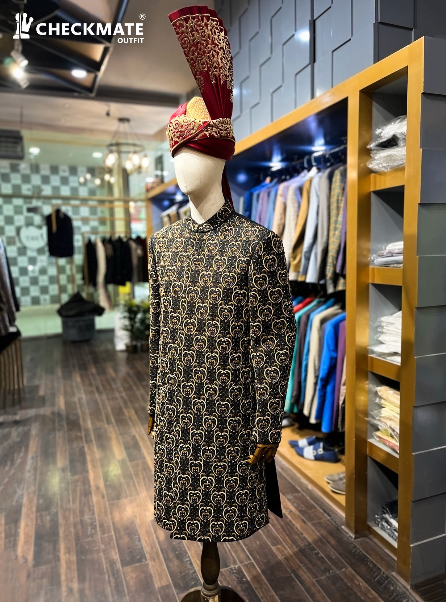 Sherwani SH00074-BLK