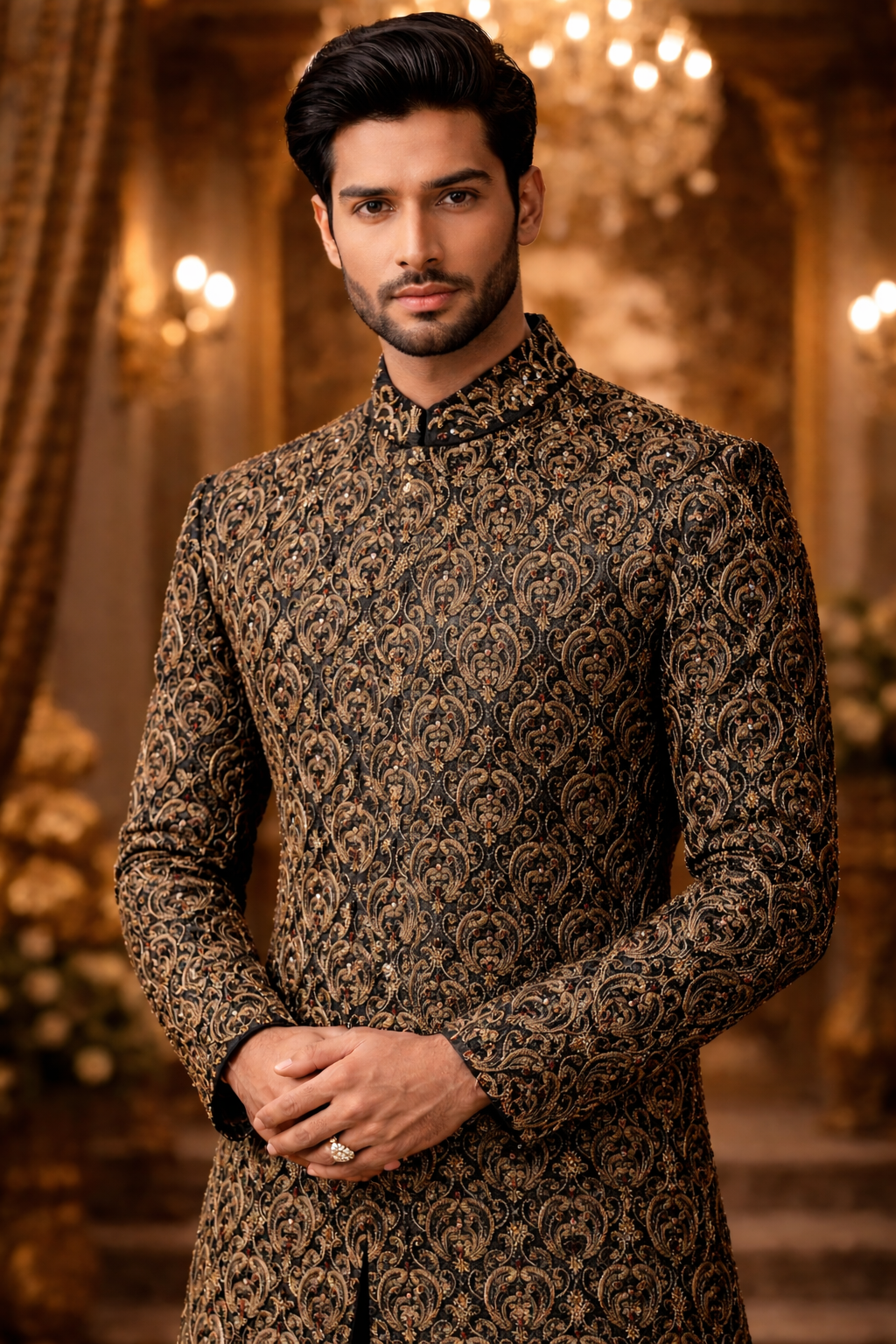 Sherwani SH00074-BLK