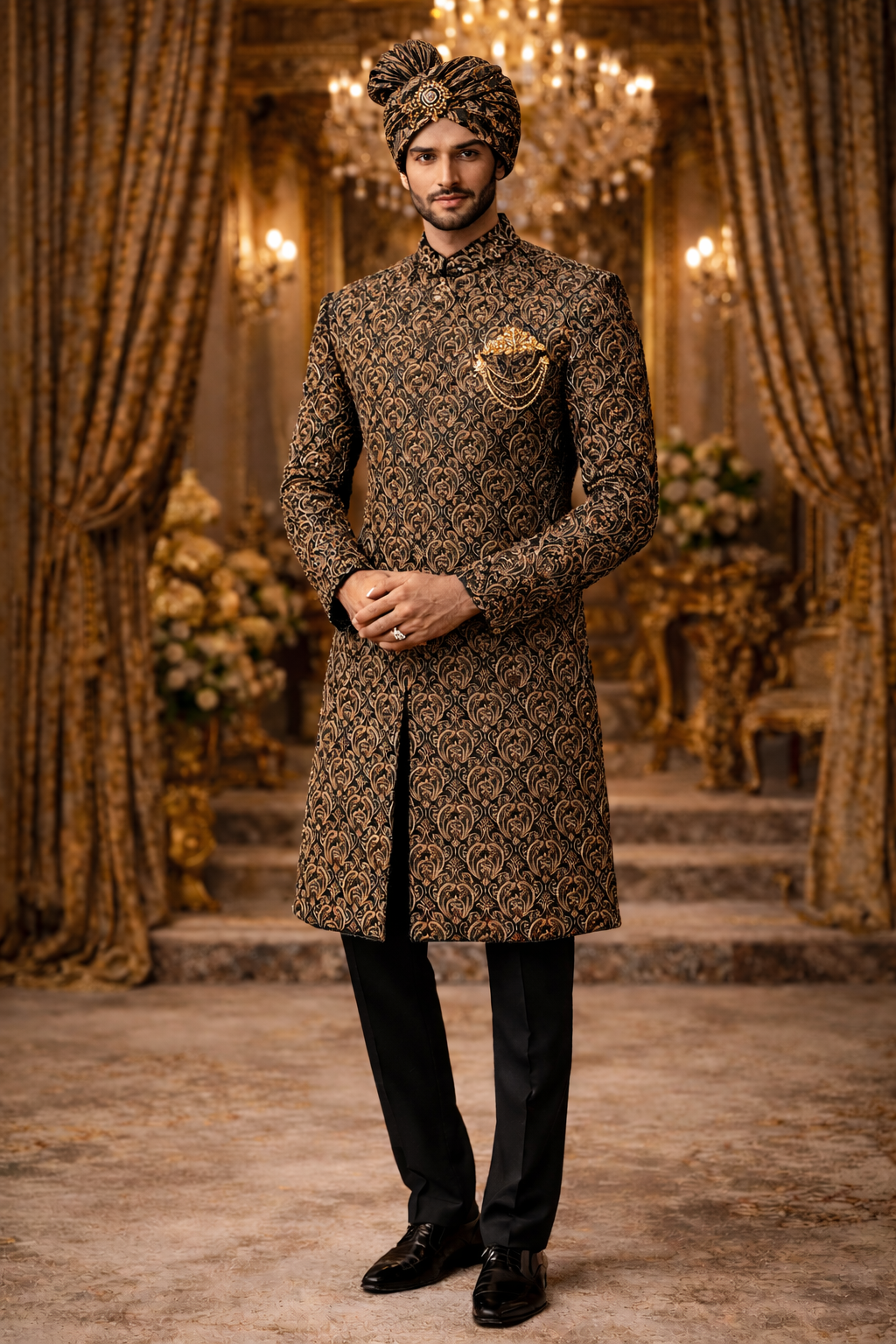 Sherwani SH00074-BLK