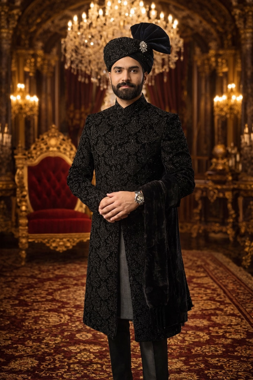 Sherwani SH00096-BLK