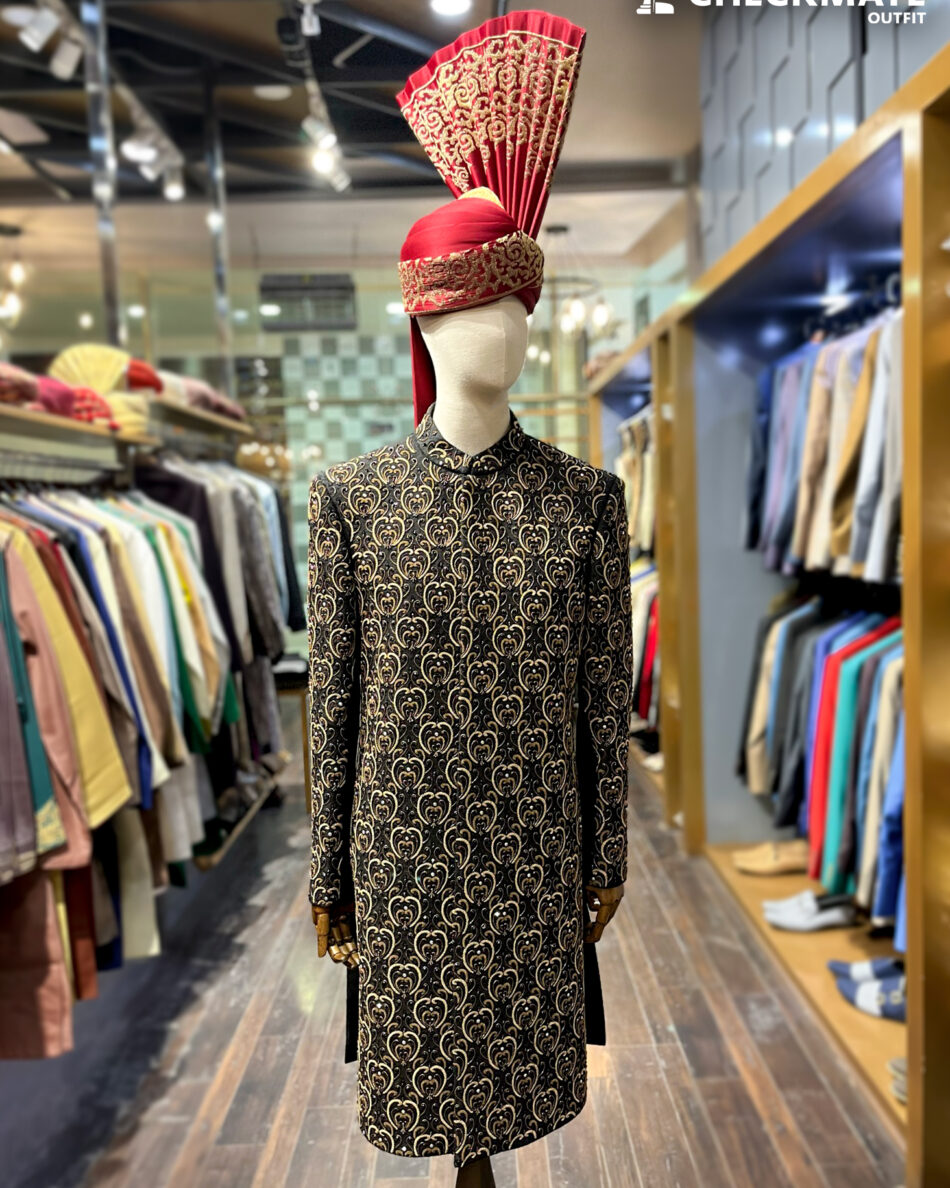 Sherwani in Lahore, Pakistan | Royal Look & Stylish Men's Sherwani for Wedding by Checkmate Outfit | Prince Coat | Prince Coat for Groom in Lahore Pakistan